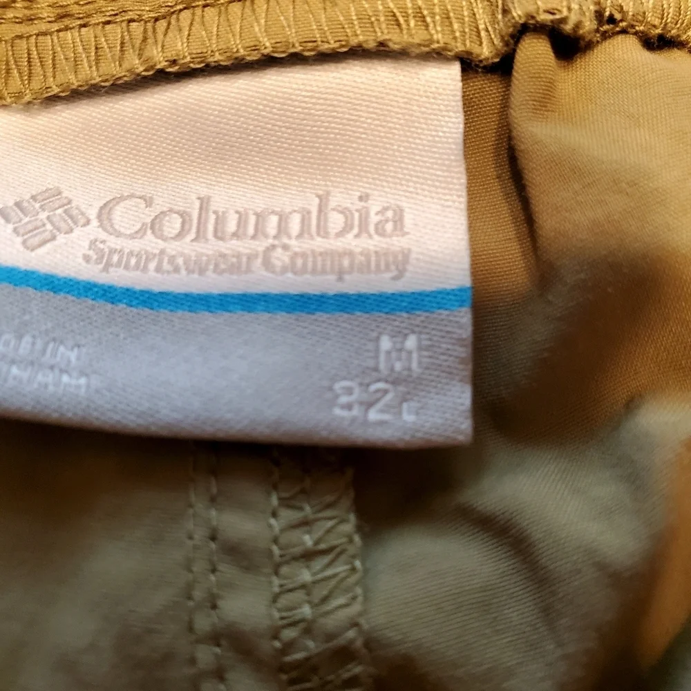 Columbia GRT Pants Men's Size 32Lx30 Belted Cargo Outdoor Relaxed Nylon Khaki